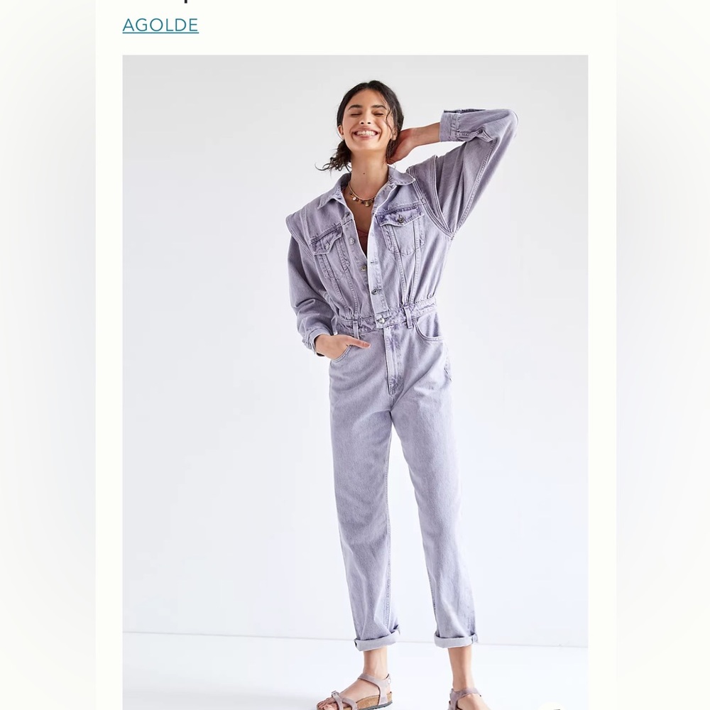 NWOT Agolde denim jumpsuit - orchid purple washed denim